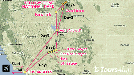 5 Days Yellowstone National Park Air Tour Package