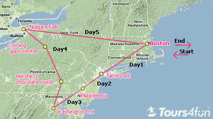 5 Days East Coast Tour (BOS)