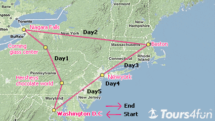 5-Day East Coast Tour (WAS)