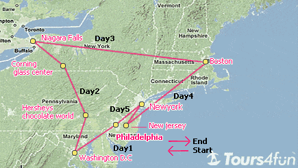 5 Days East Coast Tour (PHL)