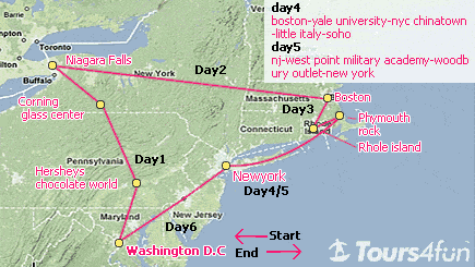 6 Days New East Coast Tour (WAS)