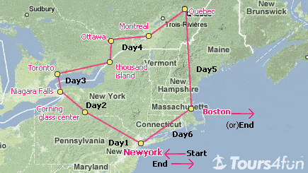 6 Days East Canada Deluxe Tour Package