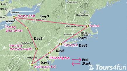 6 Days East Coast Tour (PHL)