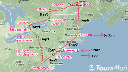 7 Days East Canada Tour Package (NYC)