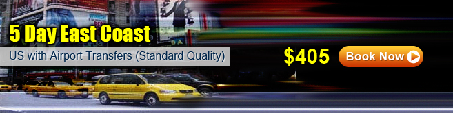 5 Day East Coast US with Airport Transfers (Standard Quality)
5 Day East Coast US with Airport Transfers (Standard Quality)