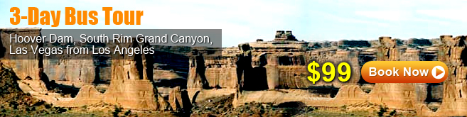 3-Day Bus Tour Hoover dam, South Rim grand Canyon, Las Vegas from Los Angeles