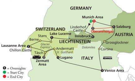 Alpine Adventure, Glacier Express & Oberammergau