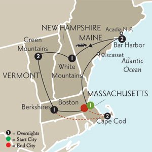 10 day New England Self Drive Vacation
