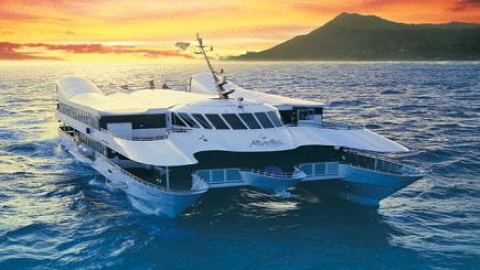Pali Makani Helicopter and Navatek Sunset Cruise with Buffet Dinner