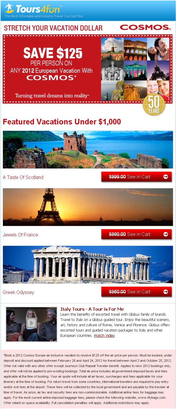 Sightseeing Tours, Travel Packages and Day Trips from Tours4Fun.com