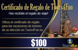 Certificado de Regalo de Tours4Fun - $100