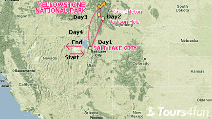 4-Day Yellowstone, Grand Teton Tour Package